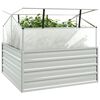 vidaXL Garden Raised Bed with Greenhouse 100x100x85 cm Silver
