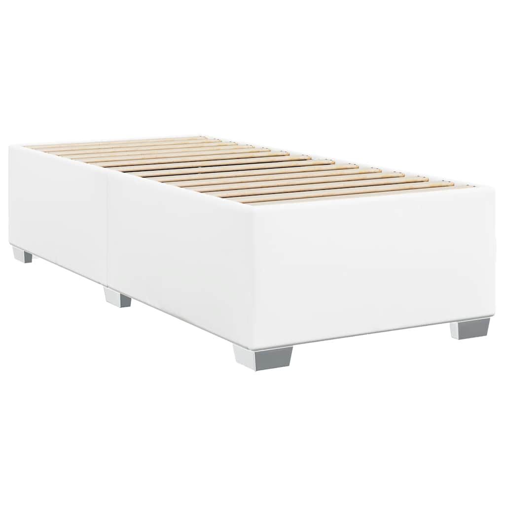 vidaXL Bed Frame without Mattress White Twin XL Faux Leather