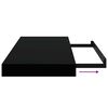 vidaXL Floating Wall Shelves 2 pcs High Gloss Black 50x23x3.8 cm MDF
