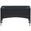 vidaXL 5 Piece Garden Lounge Set With Cushions Poly Rattan Black