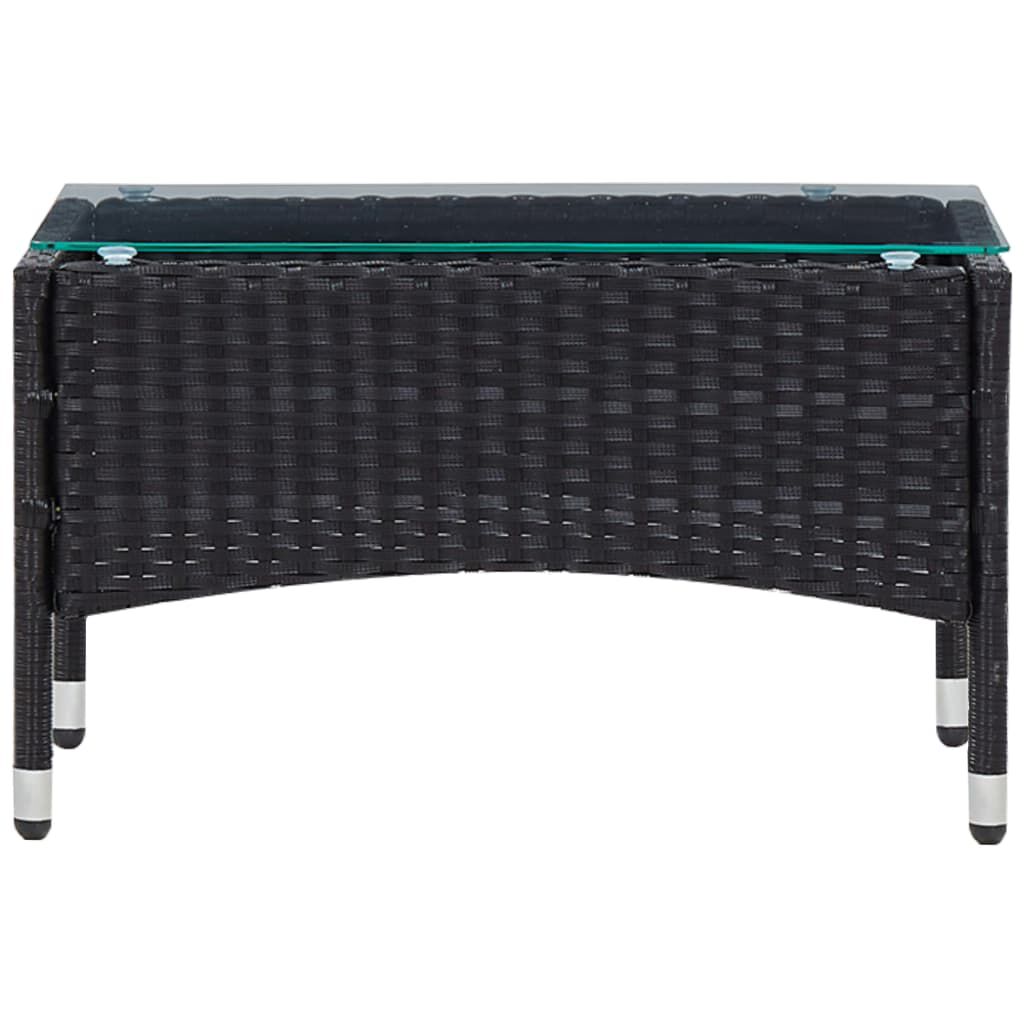 vidaXL 5 Piece Garden Lounge Set With Cushions Poly Rattan Black