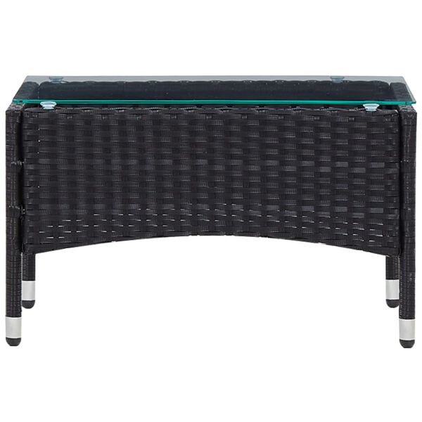 vidaXL 5 Piece Garden Lounge Set With Cushions Poly Rattan Black