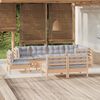 vidaXL 9 Piece Garden Lounge Set with Grey Cushions Solid Pinewood