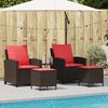 vidaXL 4 Piece Garden Sofa Set with Cushions Brown Poly Rattan