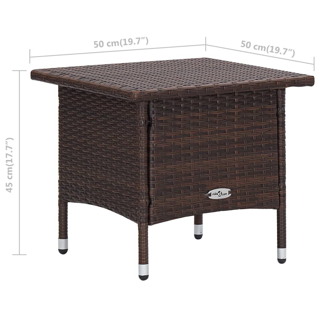 vidaXL 2 Piece Garden Lounge Set with Cushions Poly Rattan Brown