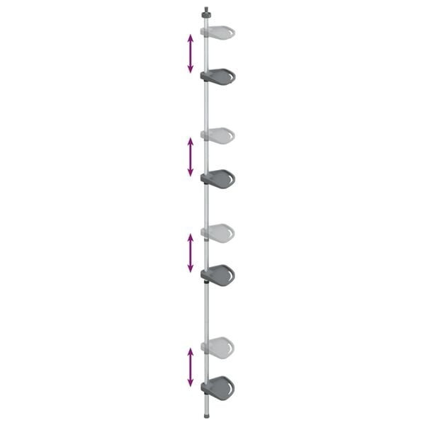 vidaXL 4-Tier Telescopic Shower Corner Shelf Silver Aluminium