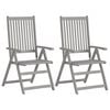 vidaXL Garden Reclining Chairs 2 pcs with Cushions Solid Wood Acacia