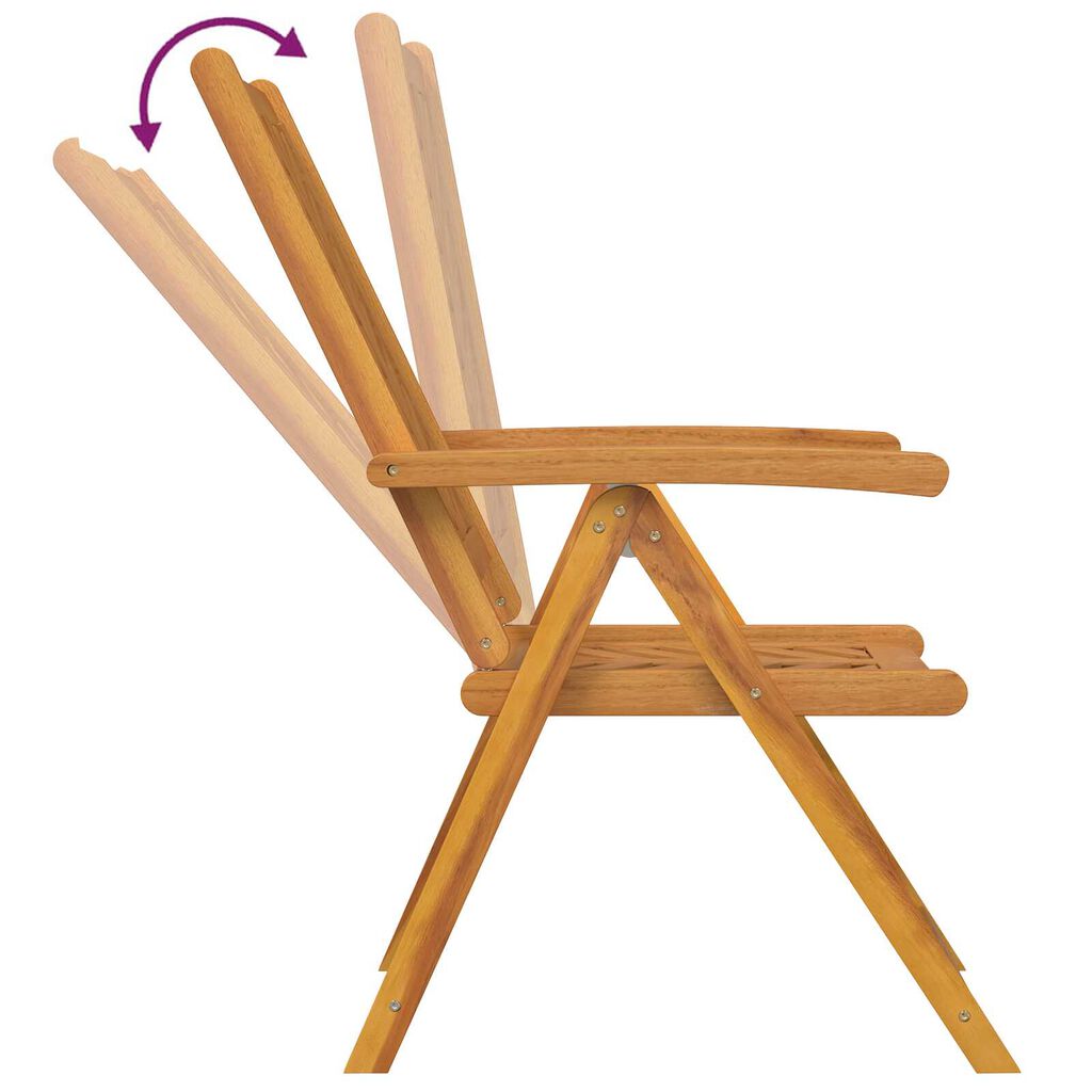 vidaXL Reclining Garden Chairs 8 pcs Solid Wood Acacia