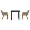 vidaXL Garden Dining Set with Cushion 3 pcs Beige Poly Rattan