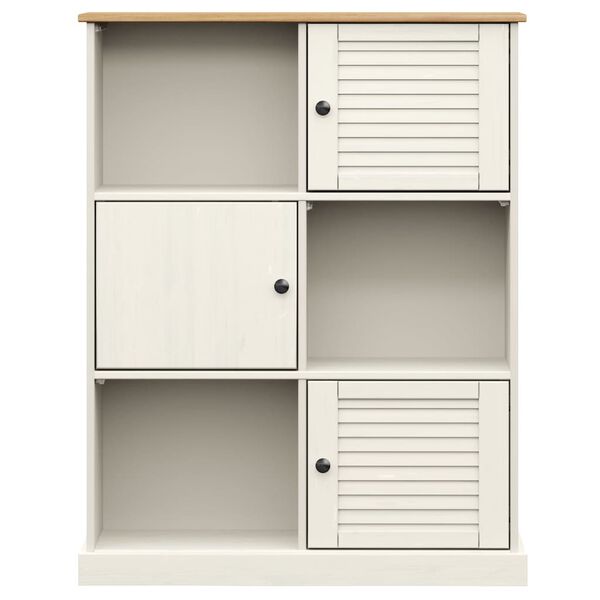 vidaXL Bookcase VIGO White 90x35x114.5 cm Solid Wood Pine