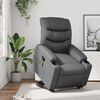 vidaXL Stand up Massage Recliner Chair Grey Faux Leather