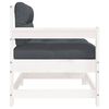 vidaXL Garden Chair with Cushions White Solid Wood Pine