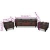 vidaXL Storage Benches 3 pcs Dark Brown Solid Wood Pine&Faux Leather