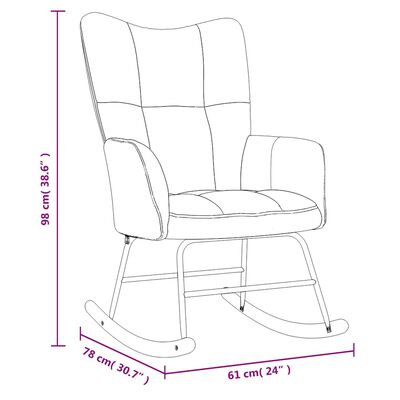 vidaXL Rocking Chair Dark Grey Velvet