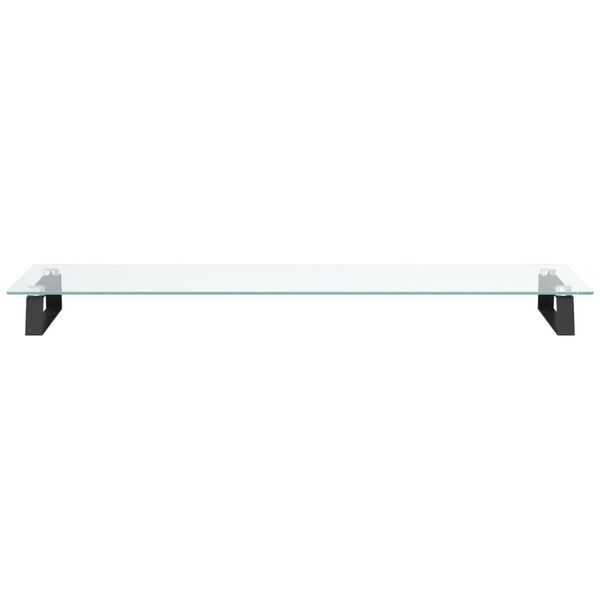 vidaXL Monitor Stand Black 100x35x8 cm Tempered Glass and Metal