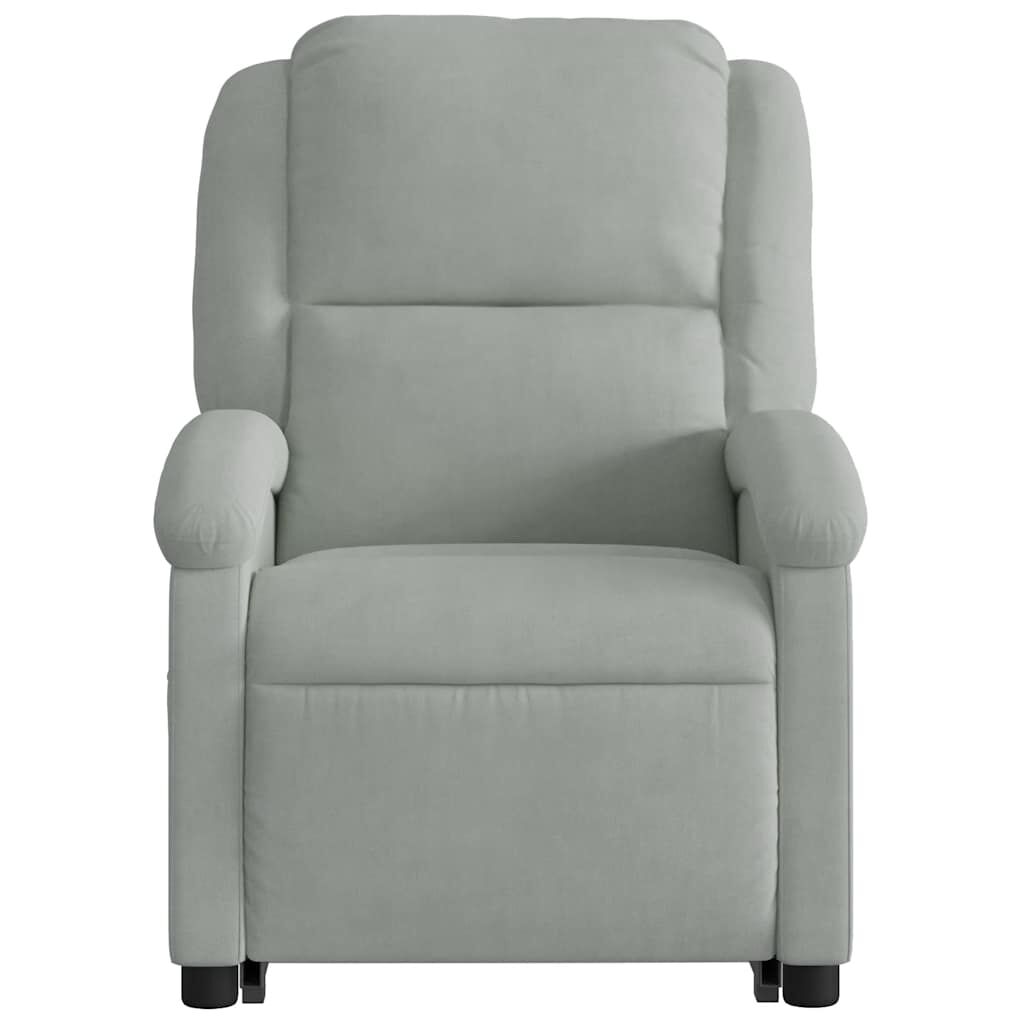 vidaXL Electric Stand up Massage Recliner Chair Light Grey Velvet