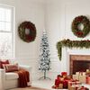 vidaXL Slim Artificial Half Christmas Tree with Flocked Snow 150 cm