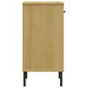 vidaXL Console Cabinet with Metal Legs Brown Solid Wood Pine OSLO