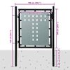 vidaXL Black Single Door Fence Gate 100x100 cm