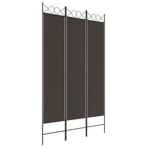vidaXL 3-Panel Room Divider Brown 120x200 cm Fabric