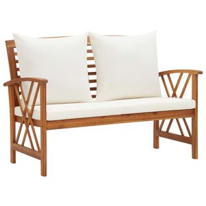vidaXL Garden Bench with Cushions 119 cm Solid Acacia Wood
