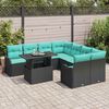 vidaXL Garden Sofa Set Manual 9 pcs Black 100 x 55 x 73 cm Poly rattan