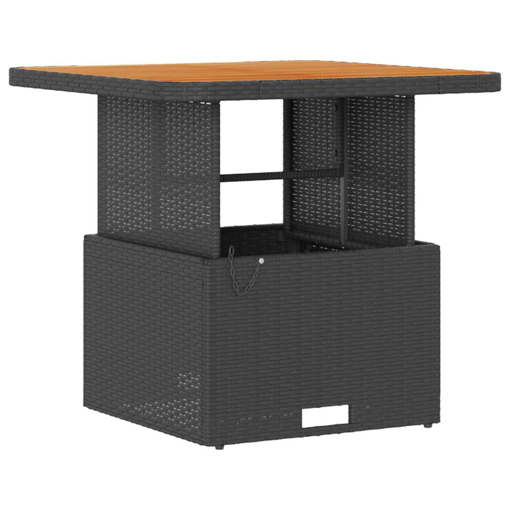 vidaXL Garden Dining Set 3 pcs Black Poly rattan