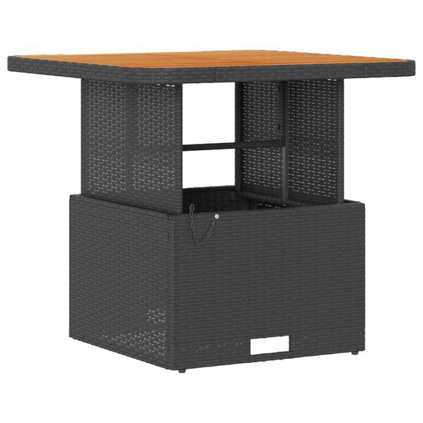 vidaXL Garden Dining Set 3 pcs Black Poly rattan