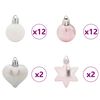 vidaXL Christmas Bauble Set 40 pcs White and Pink
