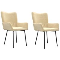 vidaXL Dining Chairs 2 pcs Cream Velvet