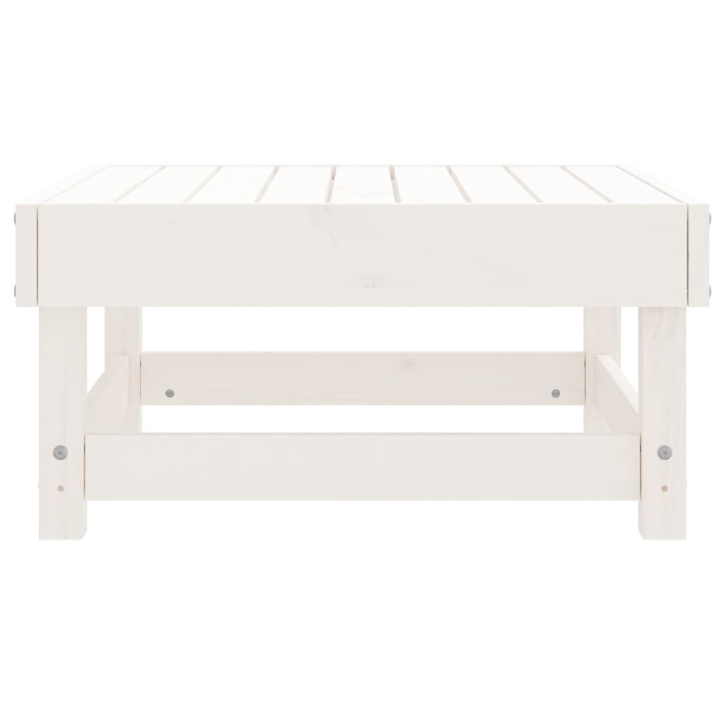 vidaXL Garden Footstool White Solid Wood Pine