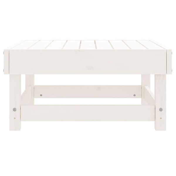 vidaXL Garden Footstool White Solid Wood Pine