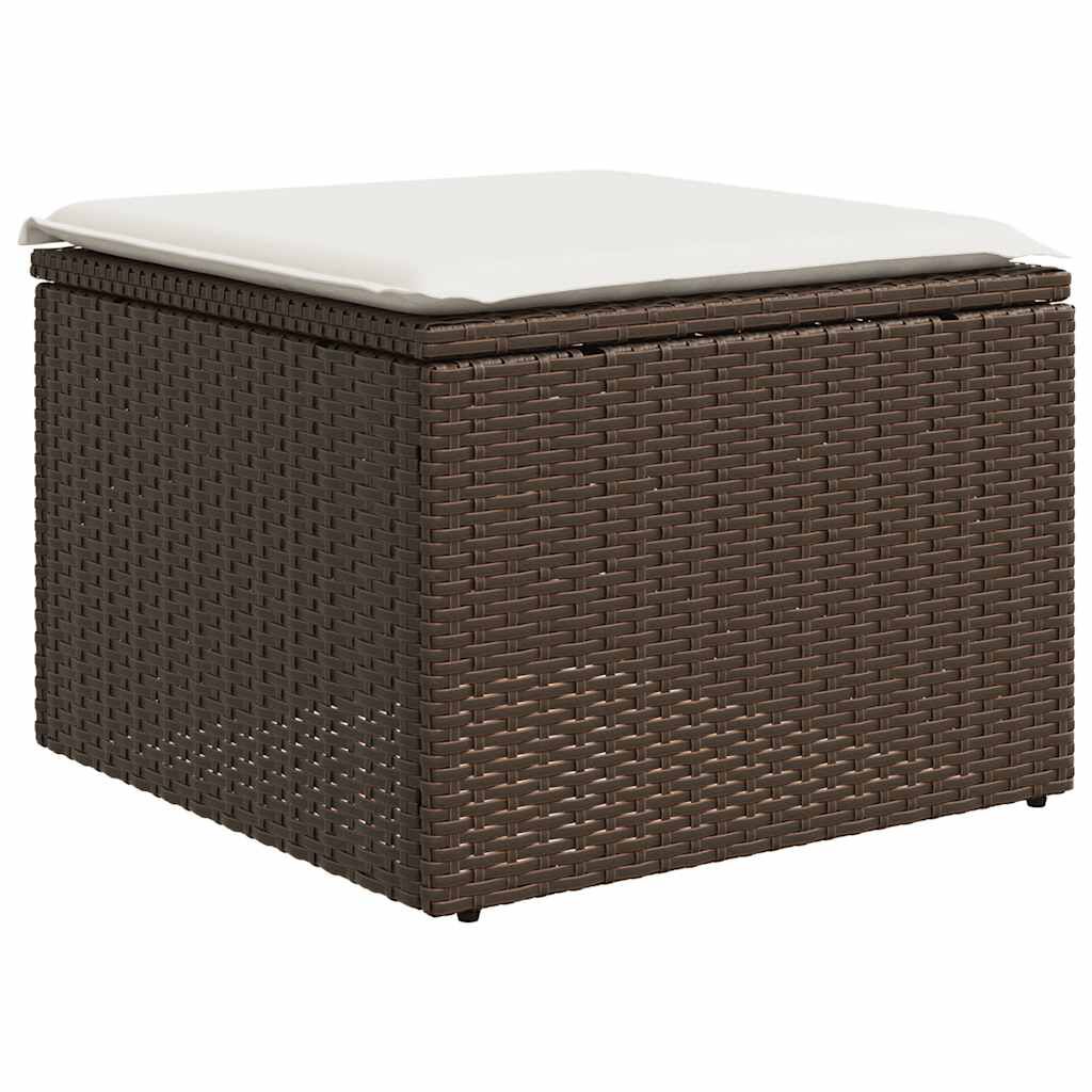 vidaXL 7 Piece Garden Sofa Set with Cushions Brown Poly Rattan