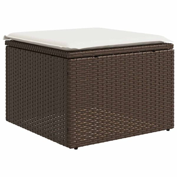 vidaXL 7 Piece Garden Sofa Set with Cushions Brown Poly Rattan
