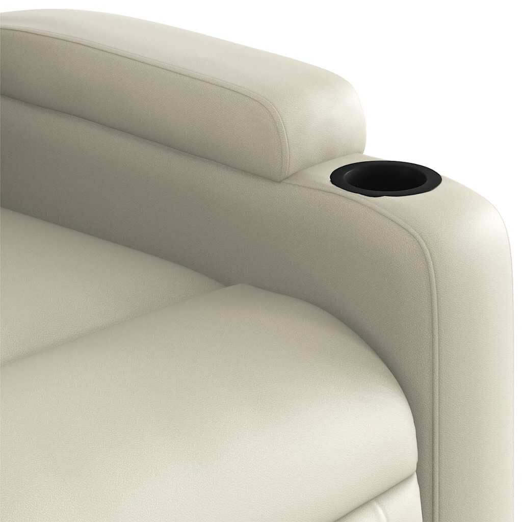 vidaXL Electric Massage Recliner Chair Cream Faux Leather