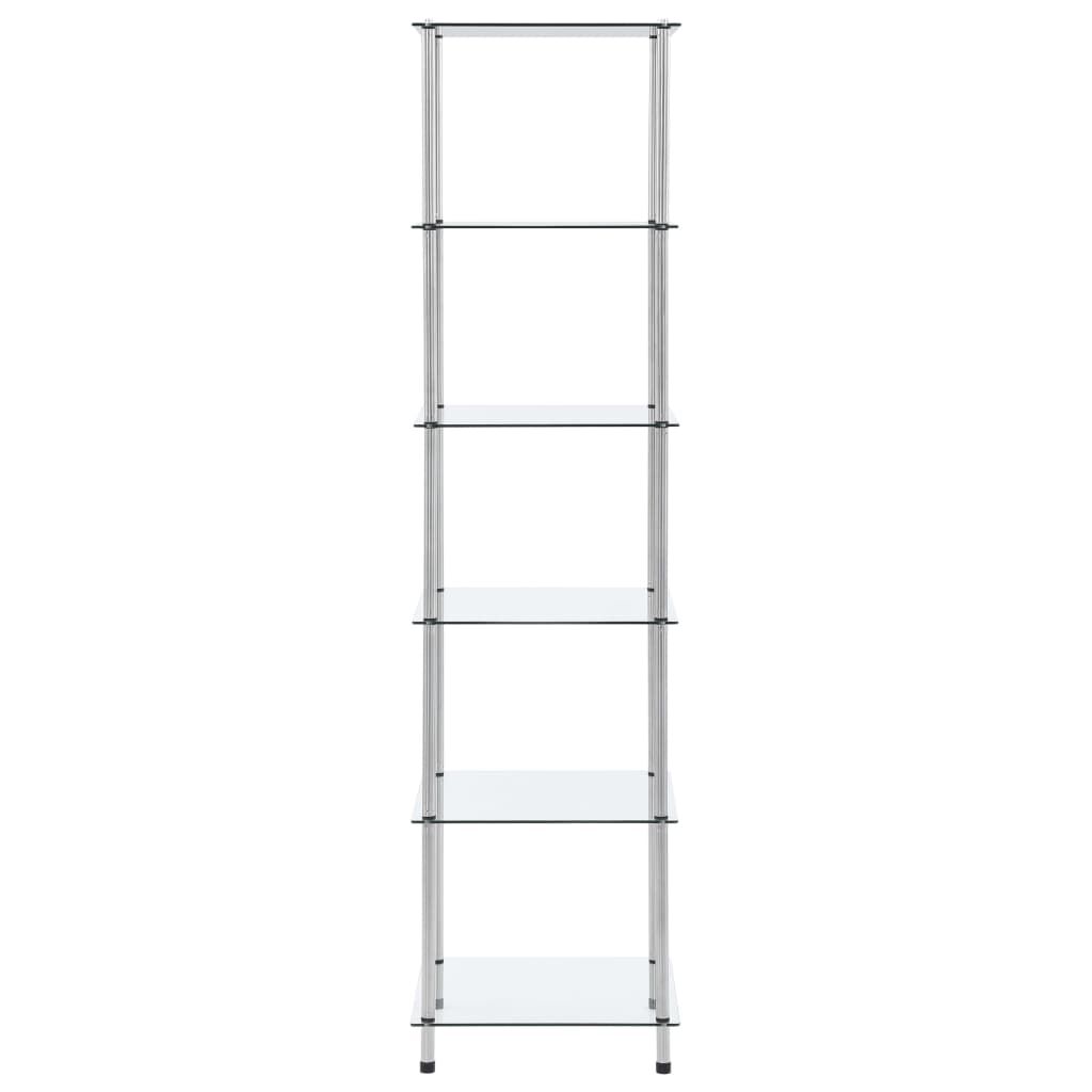 vidaXL 6-Tier Shelf Transparent 40x40x160 cm Tempered Glass