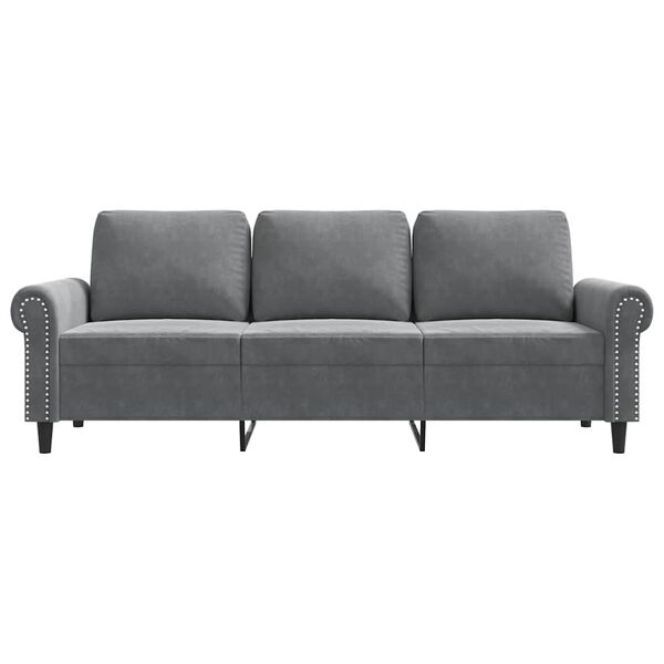 vidaXL 3-Seater Sofa Dark Grey 180 cm Velvet