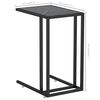 vidaXL Computer Side Table Black Marble 50x35x65 cm Tempered Glass