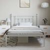 vidaXL Metal Bed Frame without Mattress with Headboard White 100x200cm