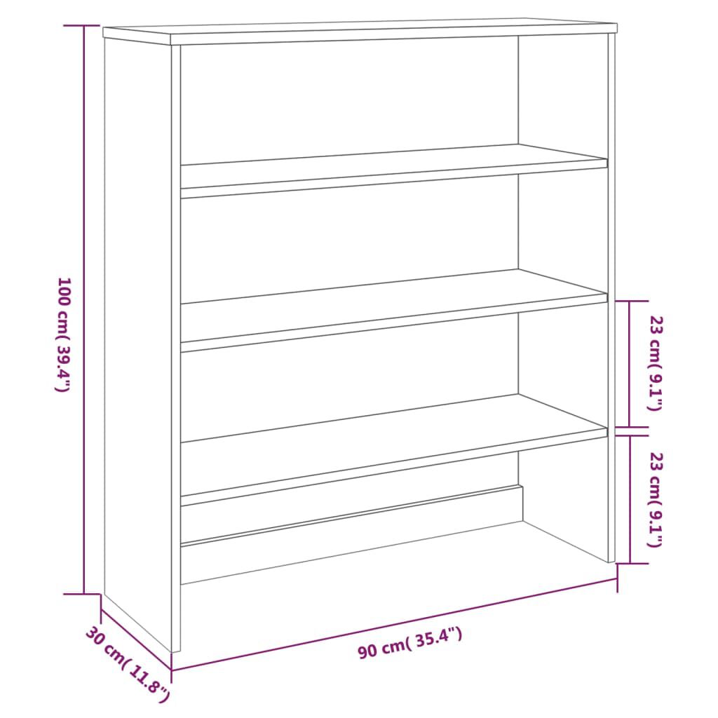 vidaXL Top for Highboard HAMAR Dark Grey 90x30x100cm Solid Wood Pine