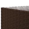vidaXL 10 Piece Garden Lounge Set with Cushions Brown Poly Rattan