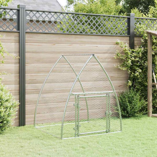 vidaXL Chicken Cage Silver 100x105x120 cm Galvanised Steel