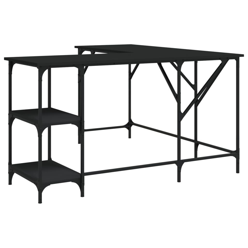 vidaXL Desk Black 139x139x75 cm Engineered Wood