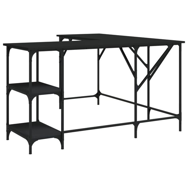 vidaXL Desk Black 139x139x75 cm Engineered Wood
