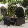 vidaXL 9 Piece Garden Dining Set with Cushions Poly Rattan Black