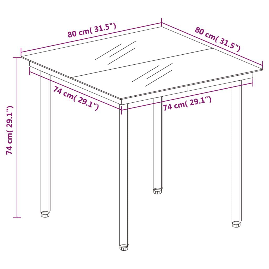 vidaXL 3 Piece Garden Dining Set Grey