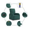 vidaXL Electric Massage Recliner Chair Dark Green Fabric