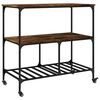 vidaXL Kitchen Trolley Smoked Oak 100x50x95 cm Engineered Wood