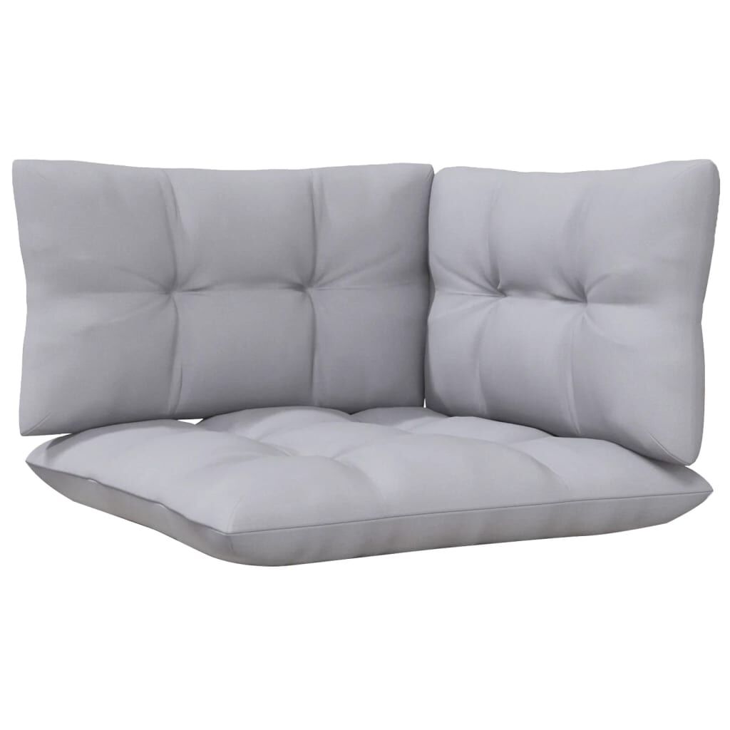 vidaXL 2-Seater Garden Sofa with Grey Cushions Solid Wood Pine