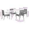 vidaXL 5 Piece Garden Dining Set with Cushions Grey Poly Rattan